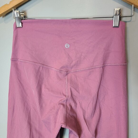Lululemon Align Ribbed High-Rise Leggings Pant 28" Womens Sz 8 Pink Active - Picture 6 of 11